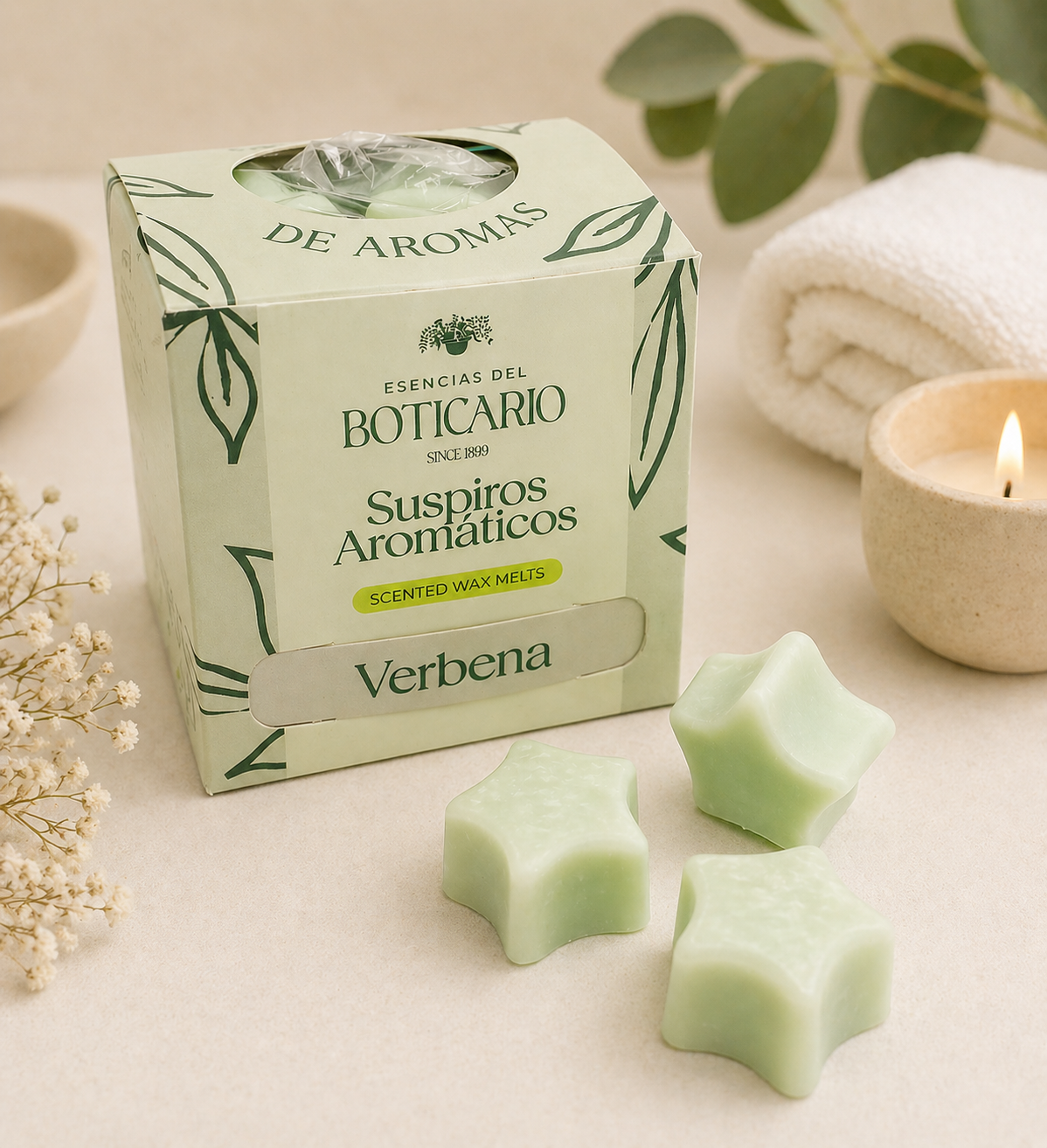 SUSPIROS ARMÁTICOS-SCENTED WAX MELTS VERBENA x 10 u